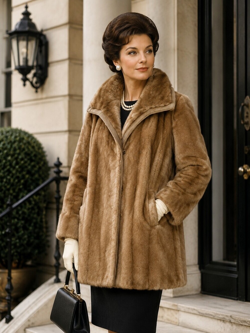 1960s Grandella II by Sportowne Faux Fur Coat Size 6